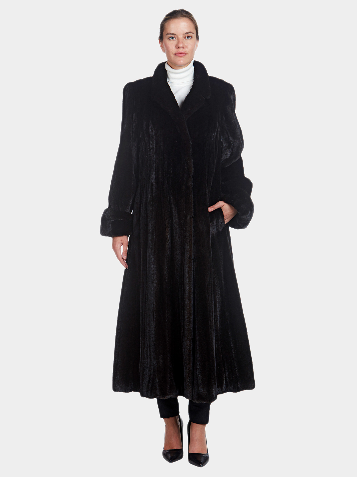 Woman's Full Length Neiman Marcus Ranch Mink Fur Coat
