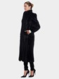 Woman's Full Length Leppert Roos Ranch Mink Fur Coat with Padded Shoulders