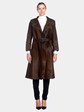 Woman's Brown Calf Belted Coat