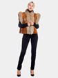 Woman's Orange Snakeskin and Lynx Fur Vest