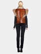 Woman's Orange Snakeskin and Lynx Fur Vest