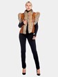 Woman's Orange Snakeskin and Lynx Fur Vest