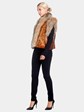 Woman's Orange Snakeskin and Lynx Fur Vest