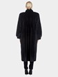 Woman's Full Length Black Ranch Mink Fur Coat