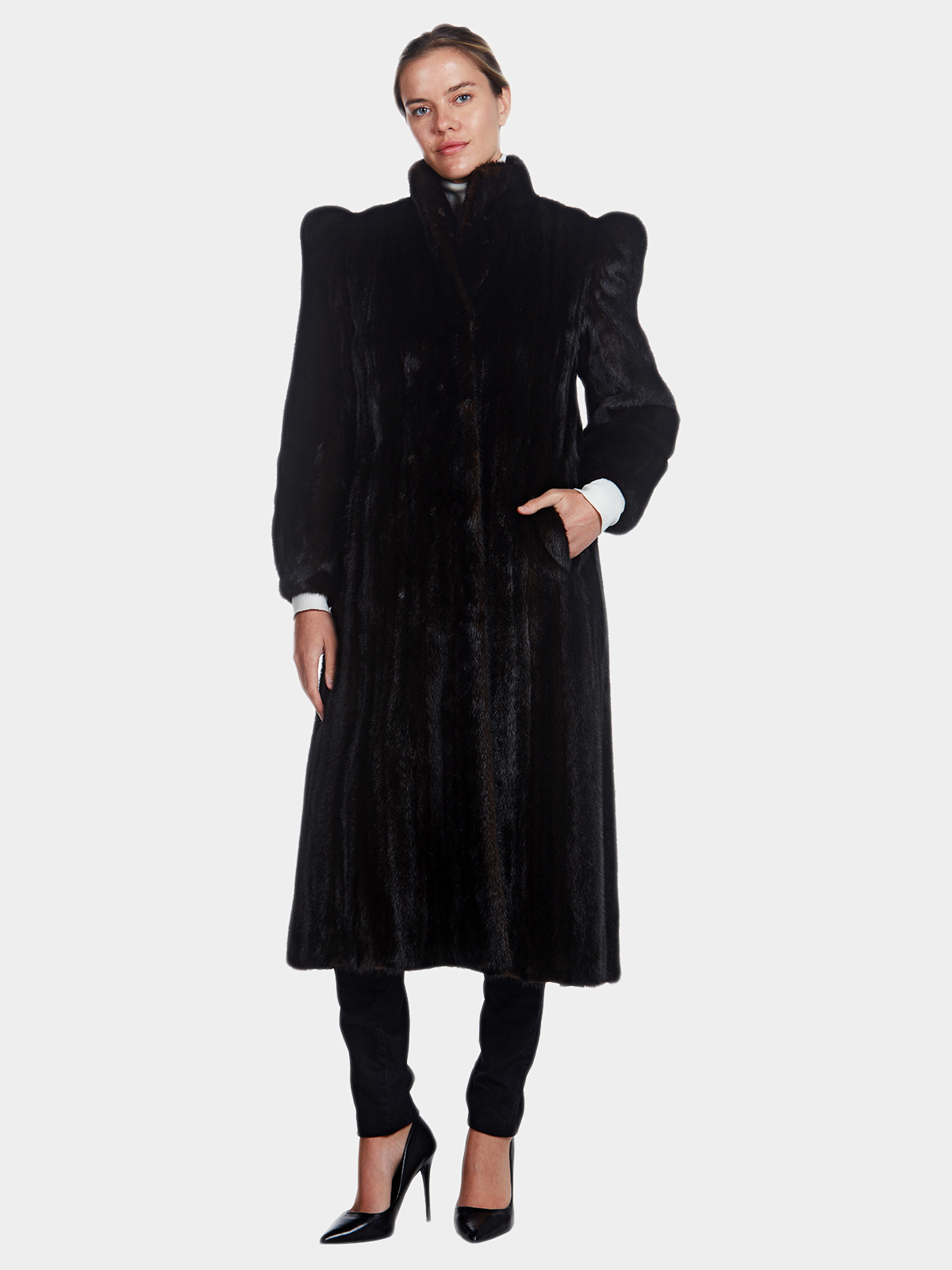 Woman's Full Length Ranch Mink Fur Coat