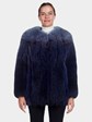 Woman's Blue Ombre Dyed Fox Fur Jacket