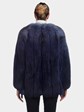 Woman's Blue Ombre Dyed Fox Fur Jacket