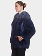 Woman's Blue Ombre Dyed Fox Fur Jacket