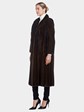 Woman's Mahogany Mink Fur 7/8 Coat