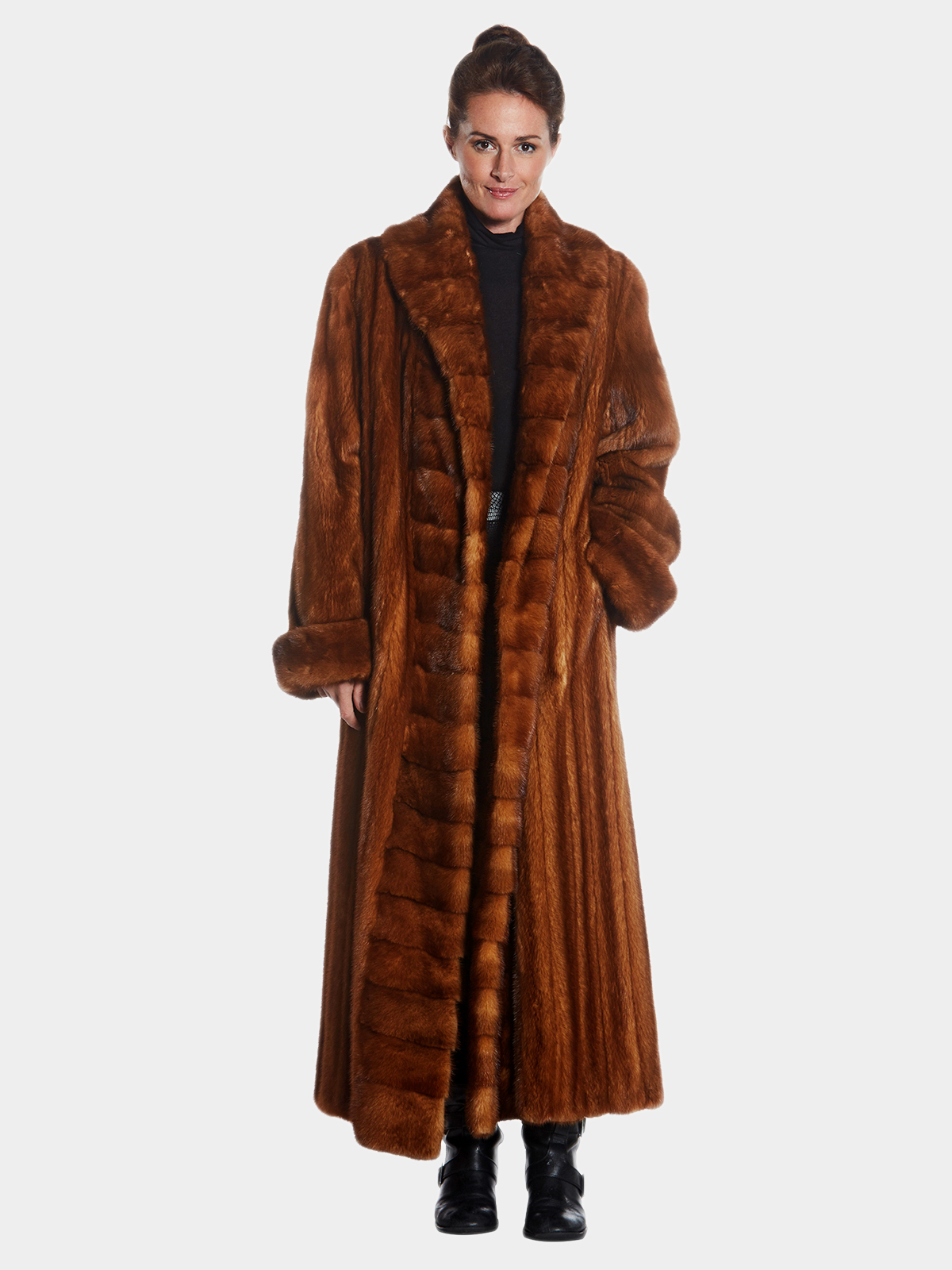 Woman's Full Length Wild Type Mink Fur Coat