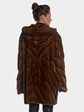 Woman's Mahogany Dyed Mink Fur Chevron Parka