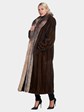 Woman's Full Length Brown Lunaraine Mink and Fox Fur Coat