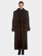 Woman's Plus Size Full Length Mahogany Female Mink Fur Coat