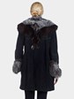 Woman's Ponte Vecchio Black Suede and Fox Fur Stroller