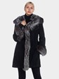 Woman's Ponte Vecchio Black Suede and Fox Fur Stroller