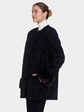 Woman's Black Dyed Lamb and Mink Fur Stroller