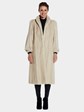 Woman's Beige Dyed Saga Mink Fur Coat