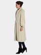 Woman's Beige Dyed Saga Mink Fur Coat