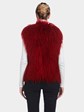 Woman's Sorbara for Neiman Marcus Cherry Red Dyed Lamb Vest