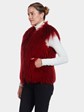 Woman's Sorbara for Neiman Marcus Cherry Red Dyed Lamb Vest