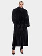 Woman's Full Length Ranch Mink Fur Coat with Wing Collar