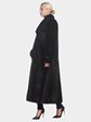 Woman's Full Length Ranch Mink Fur Coat with Wing Collar