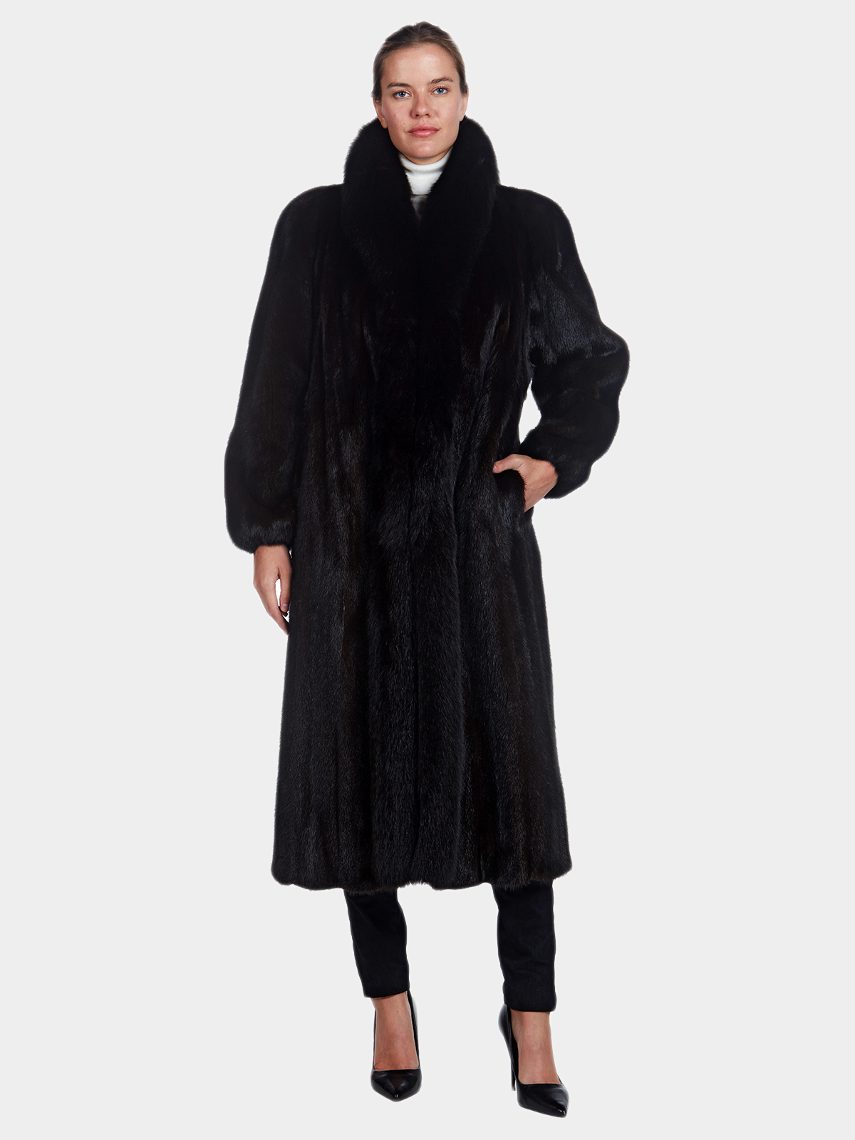 Woman's Full Length Ranch Mink Fur Coat