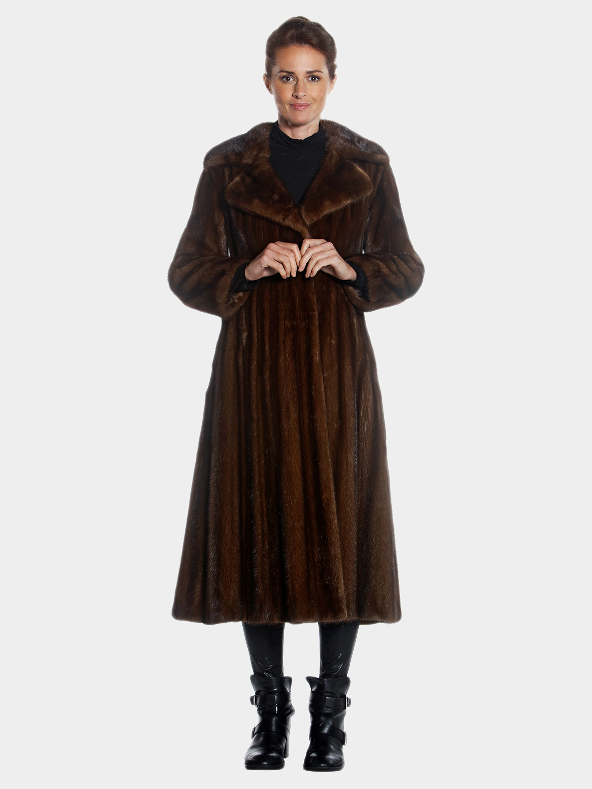 Woman's Thorpe Lunaraine Mink Coat with Notch Collar