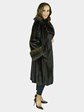 Woman's Ranch Female Mink Fur 7/8 Coat with Sable Cuffs