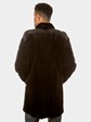 Man's Black Sheared Mink Fur 3/4 Coat