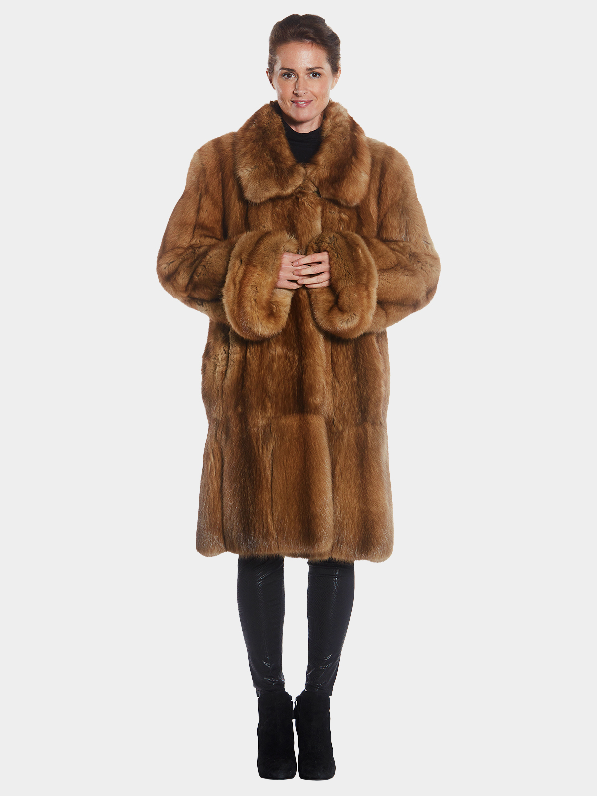 Woman's Timeless Golden Sable Fur 7/8 Coat