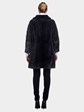 Woman's Navy Dyed Sheared Beaver Fur Coat 