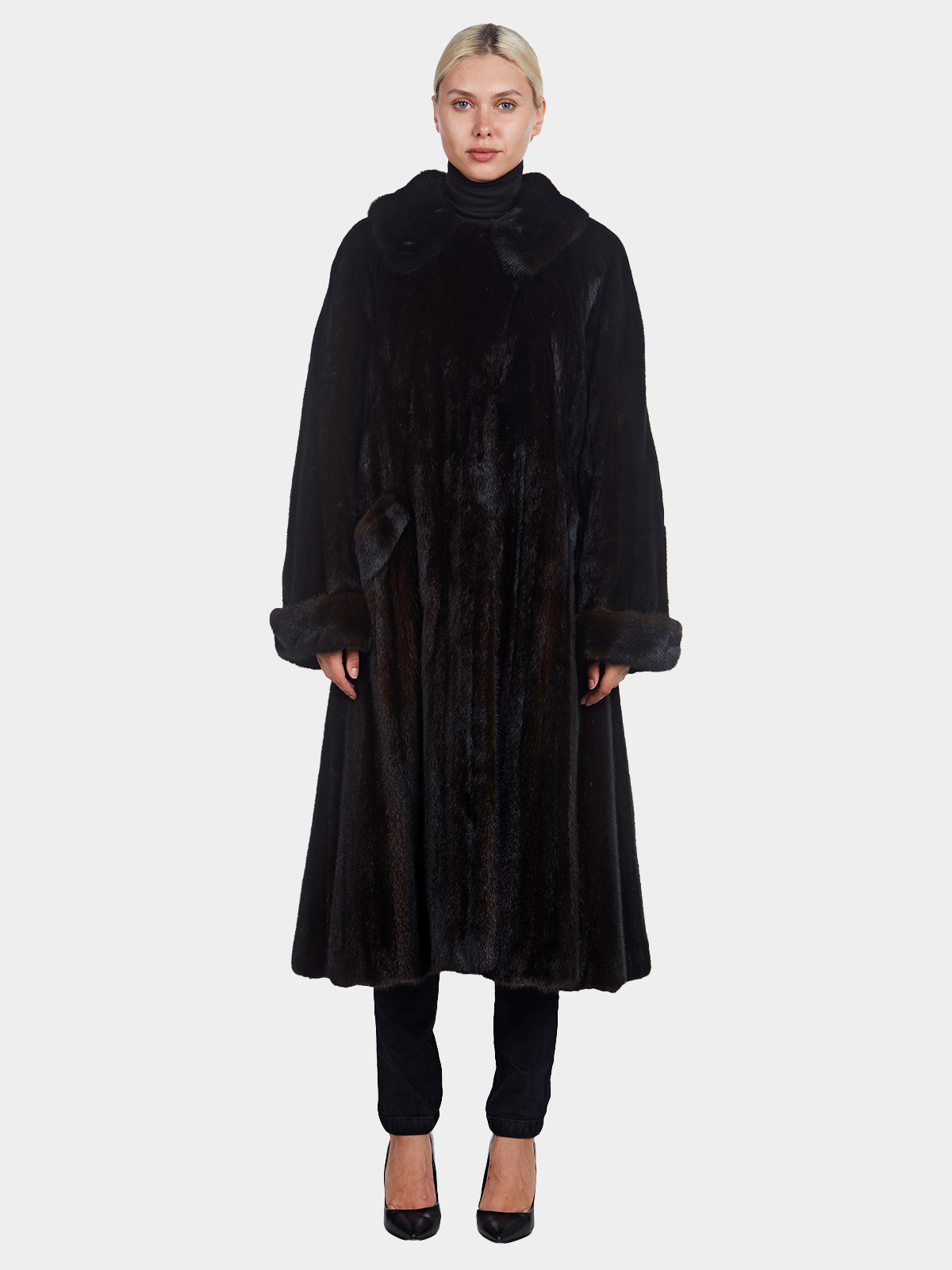 Dark Mahogany Mink Fur Coat (Women's Large) | Estate Furs