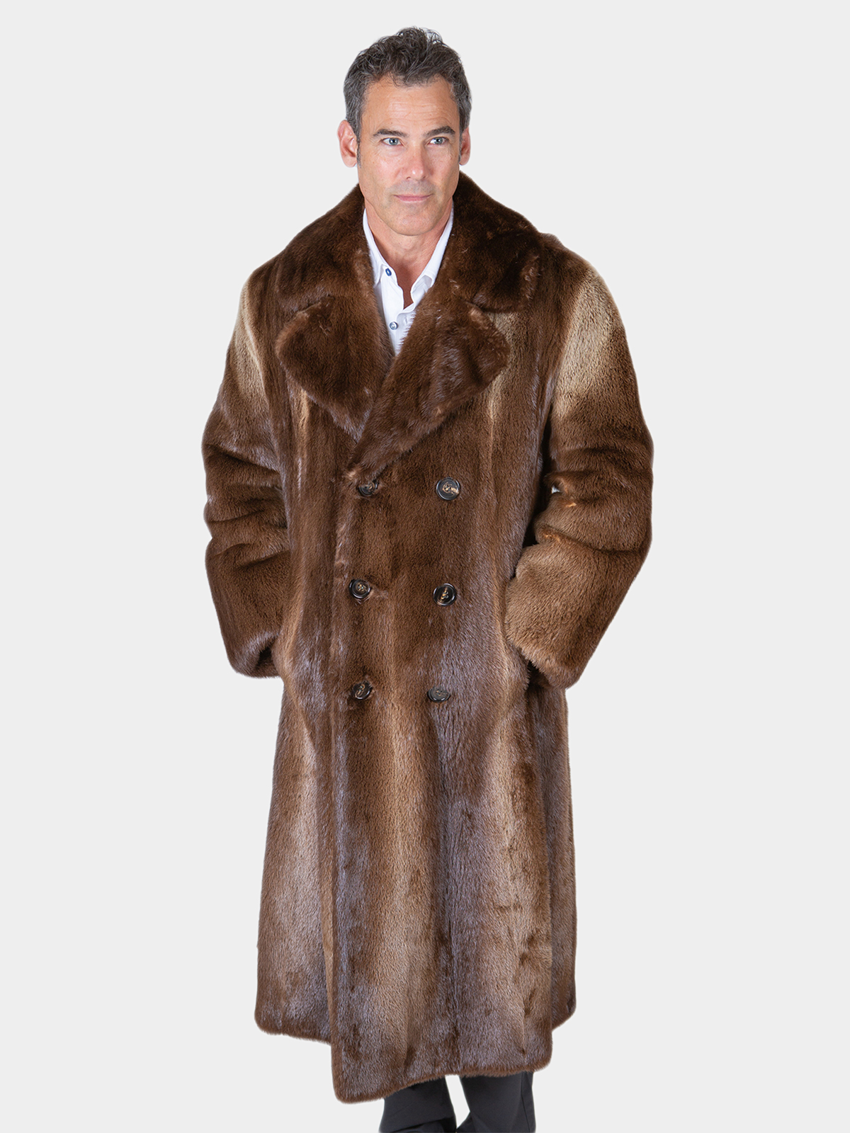 Man's Double Breasted Otter Fur Coat
