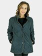 Woman's Chris Navy Quilted Shearling Lamb Jacket