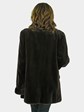 Woman's Brown Sheared Mink Jacket Reversing to Rain Fabric