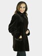 Woman's Brown Sheared Mink Jacket Reversing to Rain Fabric