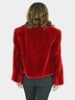 Woman's Red Sheared Beaver Fur Jacket