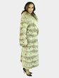 Woman's Natural Canadian Lynx Fur Coat with Horizontal Cut Style