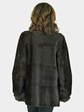 Woman's Brown Sheared Rabbit Fur Jacket Reversing to Leather