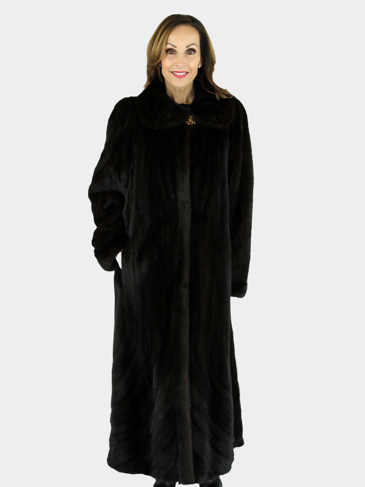 Gorski Woman's Brown Scanglow Mink Fur Coat