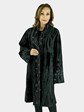 Woman's Giuliana Teso Black Broadtail Lamb Coat with Extensive Beading