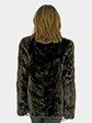 Woman's Semi-Sheared Sculptured Brown Mink Fur Jacket