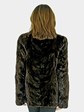 Woman's Semi-Sheared Sculptured Brown Mink Fur Jacket