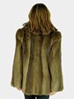 Woman's Medium Tone Long Hair Beaver Fur Jacket