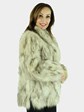 Woman's Sectioned Cross Fox Fur Jacket