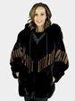 Woman's Ranch Mink Fur Parka with Lunaraine Inserts and Fox Trimmed Hood