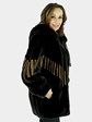 Woman's Ranch Mink Fur Parka with Lunaraine Inserts and Fox Trimmed Hood