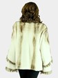 Woman's Golden Cream Semi Sheared Mink Fur Jacket with Traditional Mink Trim