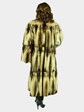 Woman's Natural Fitch Fur Swing Coat, Reversible to Rain Fabric